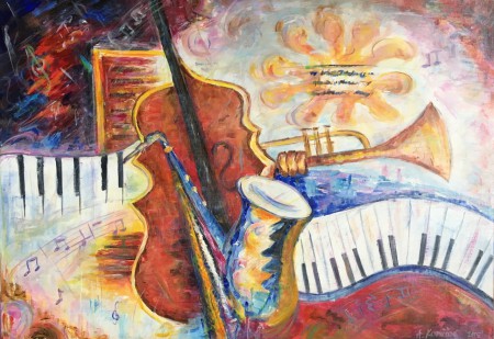 Hudobné nocturno 50x70 cm, akryl